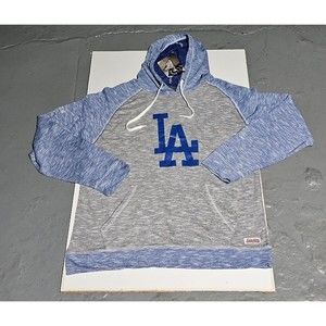 New STITCHES Baseball MLB Los Angeles Dodgers Retro Hoodie SWEATER Size LARGE